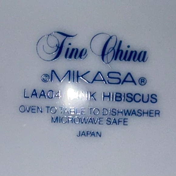 Vintage Mikasa Pink Hibiscus Wide Rimmed Bowl-set of 4 - Picture 6 of 6